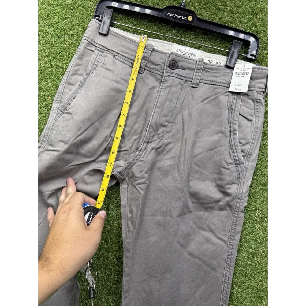 Abercrombie & Fitch Chino Pants Mens 30x32 The A&F Skinny Stretch Grey Khaki NWT